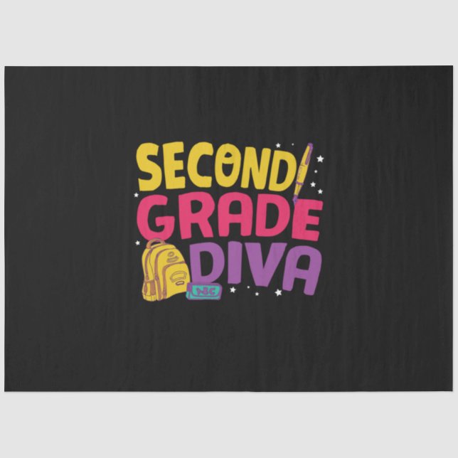2nd Grade Teacher Second Grade Diva Tissue Paper (Front)