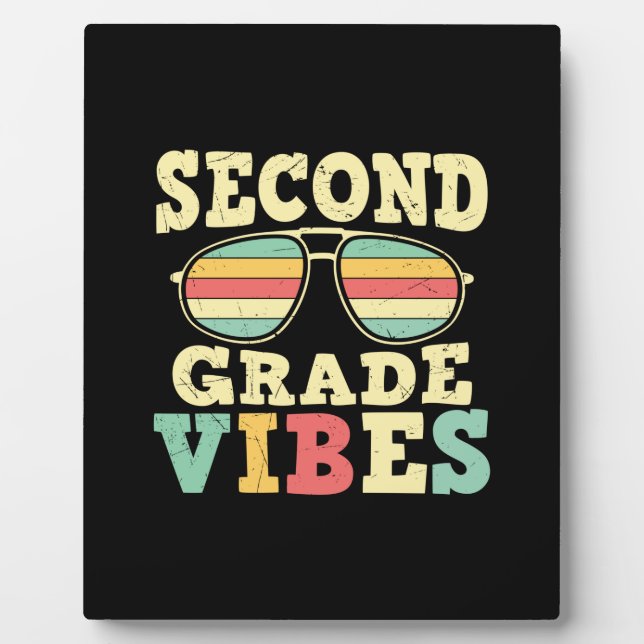2nd Grade Teacher Second Grade Vibes Plaque (Front)