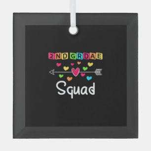 2nd grade Teacher Shirts School Team Second Grade Glass Tree Decoration