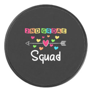 2nd grade Teacher Shirts School Team Second Grade Hockey Puck