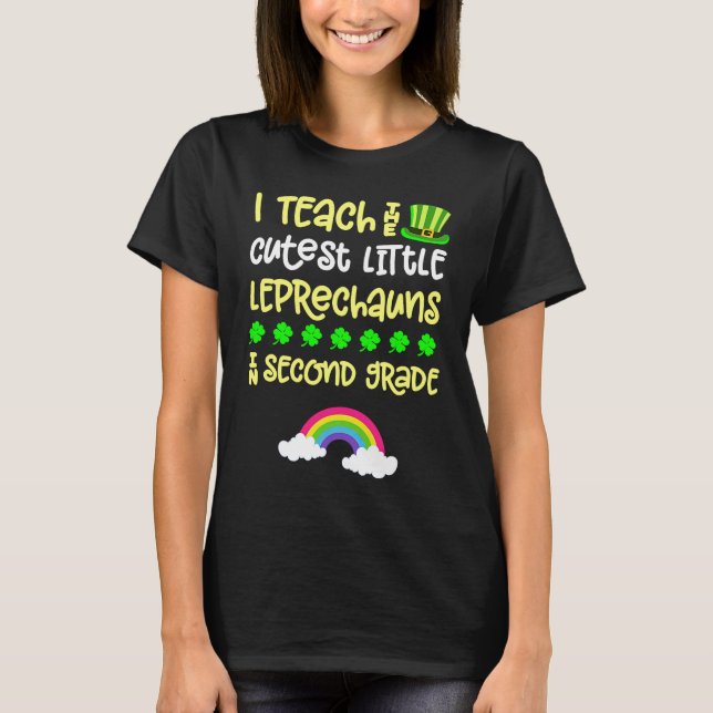 2nd Grade Teacher St Patrick Day Second Rainbow Le T-Shirt (Front)