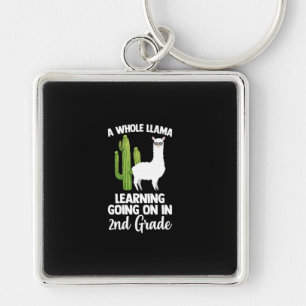 2nd Grade Teacher Student Kids Back To School Llam Key Ring