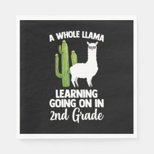 2nd Grade Teacher Student Kids Back To School Llam Napkin