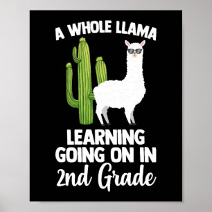2nd Grade Teacher Student Kids Back To School Llam Poster