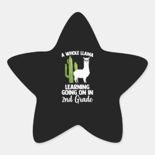 2nd Grade Teacher Student Kids Back To School Llam Star Sticker