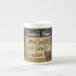 2nd Grade Teacher's Vintage Unique Style Bone China Mug<br><div class="desc">A Tea Cup for your special teacher. An Unique Vintage Style 2nd grade school teacher design ready for you to personalise. Featured in a vintage school style with the saying "I Love being a 2nd Grade Teacher" ⭐This Product is 100% Customisable. Graphics and /or text can be added, deleted, moved,...</div>