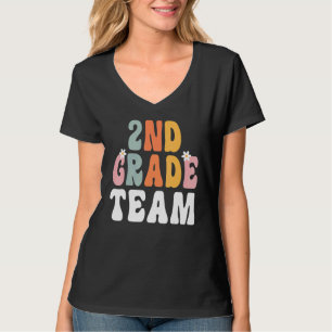 2nd Grade Team Retro Groovy Teacher Happy 1st Day  T-Shirt