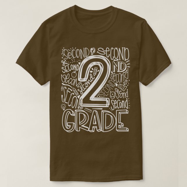 2nd Grade Typography Team Second Grade Back To Sch T-Shirt (Design Front)