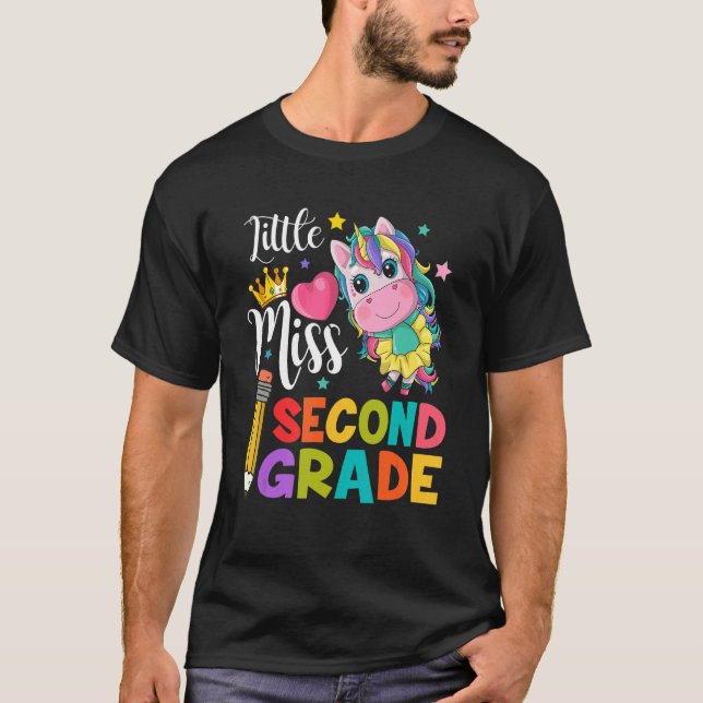 2nd Grade Unicorn Student Teacher Little Miss Seco T-Shirt (Front)