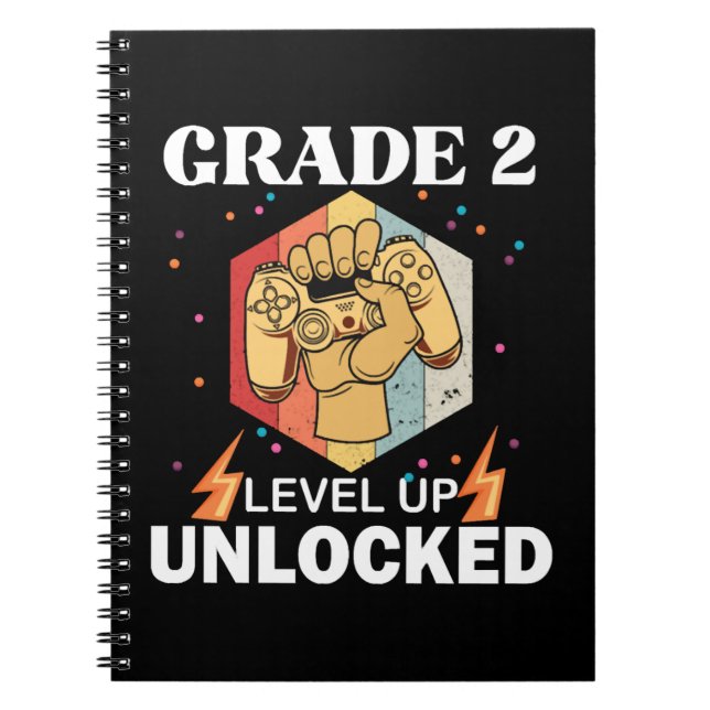 2nd Grade Unlocked Level Up Back To School First Notebook (Front)