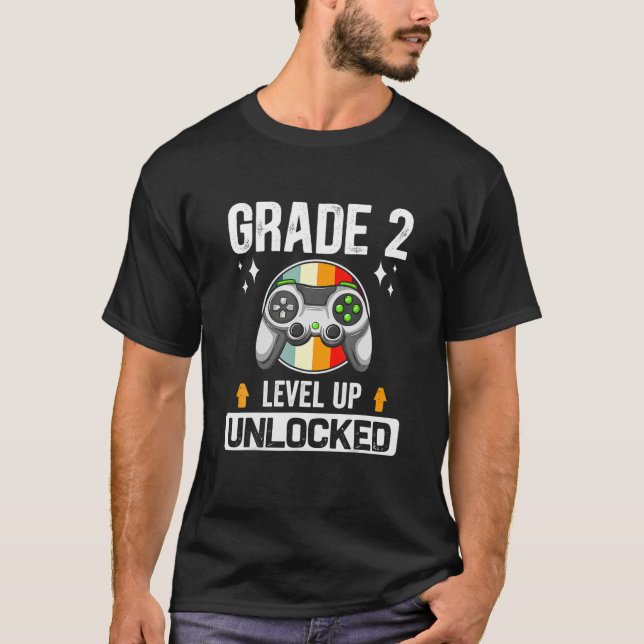 2Nd Grade Unlocked Level Up Back To School Second T-Shirt (Front)