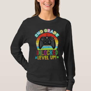 2nd Grade Unlocked Level Up Video Game Console Bac T-Shirt