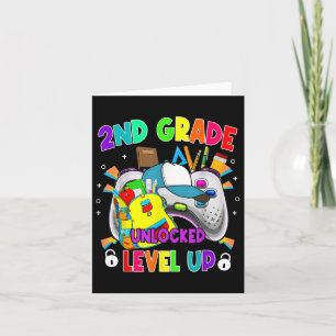 2nd Grade Unlocked Level Up Video Game First Day O Card