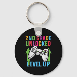 2nd Grade Unlocked Level Up Video Gamer Boys Back Key Ring