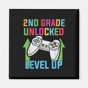 2nd Grade Unlocked Level Up Video Gamer Boys Back  Magnet
