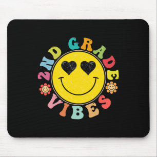 2nd Grade Vibes Happy Face Smile Gift Ck To School Mouse Pad