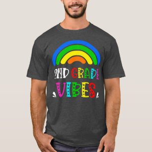 2nd Grade Vibes Rainbow Back to School Kids T-Shirt