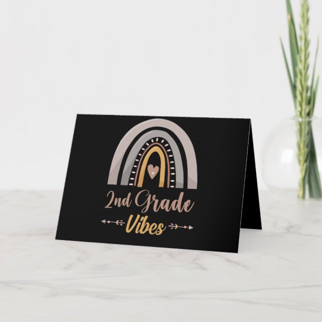 2nd Grade Vibes Second Grade Back to School Thank You Card (Front)