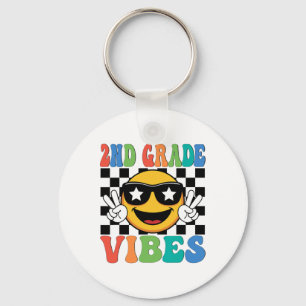 2nd Grade Vibes Second Grade Teacher Boy Girl Back Key Ring