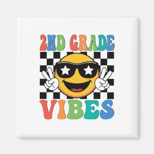 2nd Grade Vibes Second Grade Teacher Boy Girl Back Magnet