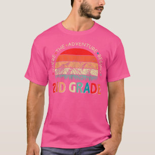 2nd Grade Where The Adventure Begins Teacher Vinta T-Shirt