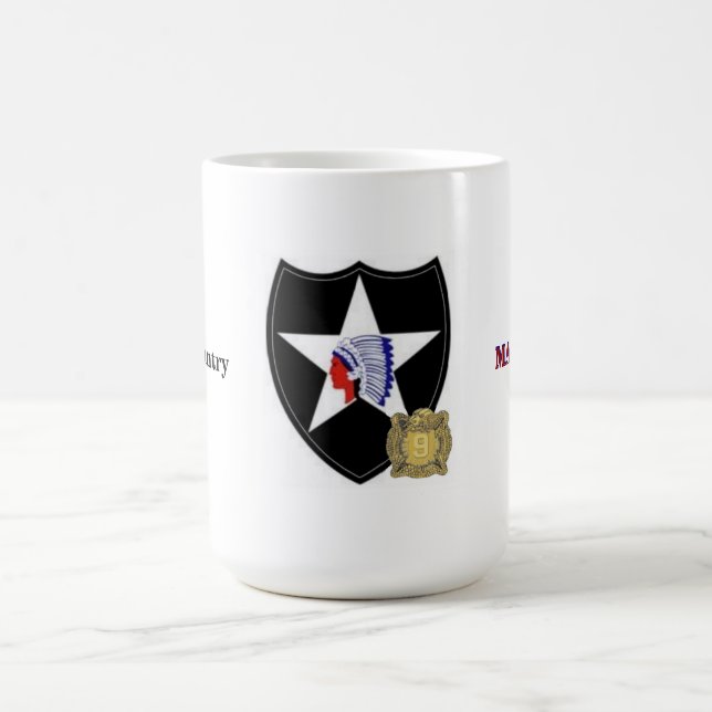 2nd Infantry Div SSI with 9th Inf DUI Mug (Center)