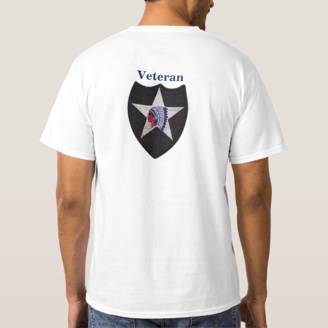 2nd infantry division 2nd ID Veterans vets patch T-Shirt (Back)