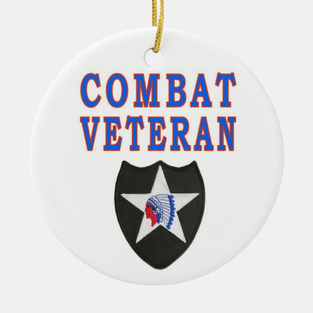 2nd INFANTRY DIVISION Ceramic Tree Decoration (Front)