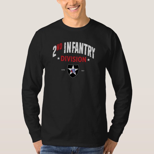 2nd Infantry Division "Indianhead" Distressed Long T-Shirt (Front)
