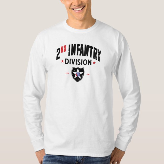2nd Infantry Division "Indianhead" Distressed Long T-Shirt (Front)