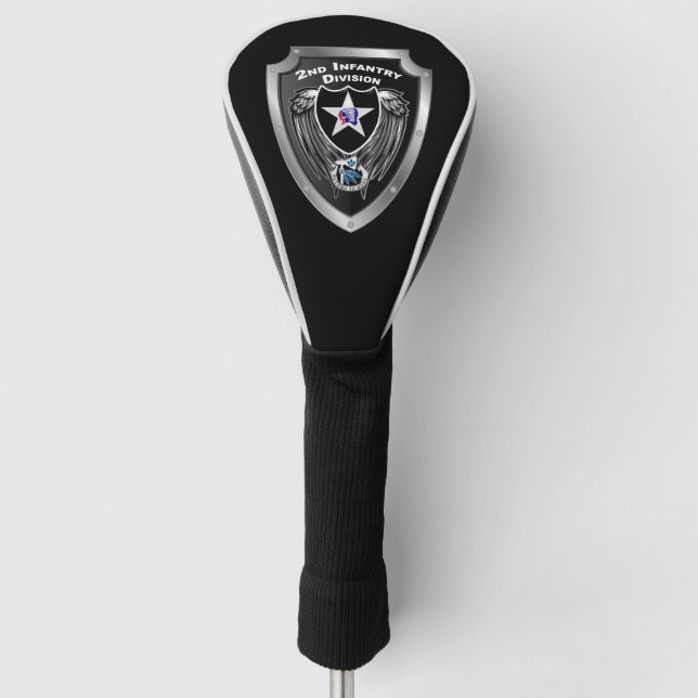 2nd Infantry Division “Indianhead Division” Shield Golf Head Cover (Front)