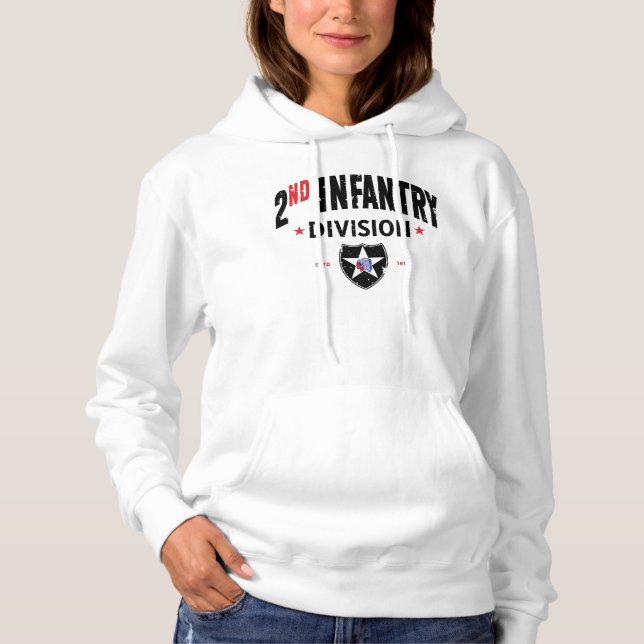 2nd Infantry Division "Indianhead" Grunge Women Hoodie (Front)