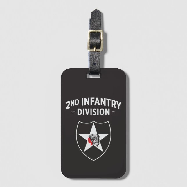 2nd Infantry Division Patch Badge Luggage Tag (Front Vertical)