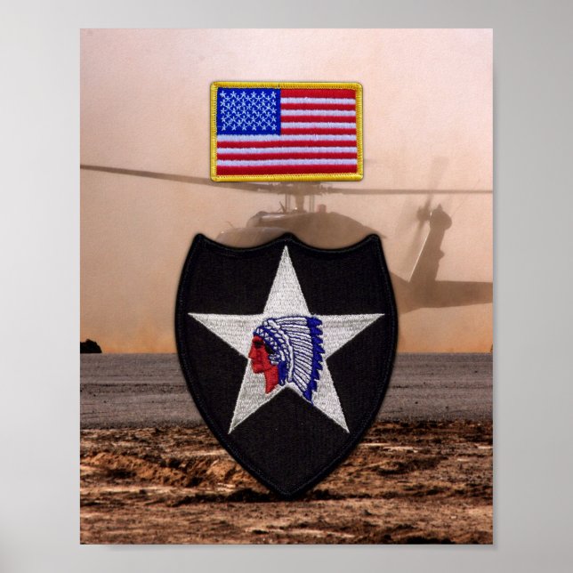 2nd Infantry Division Veterans Vets Patch Print (Front)