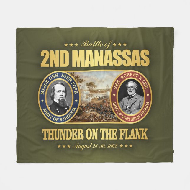 2nd Manassas (FH2) Fleece Blanket (Front (Horizontal))
