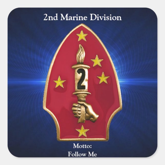 2nd Mar Div Square Sticker (Front)