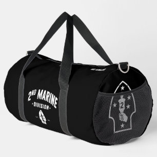 2nd Marine Division Silent Second Distressed Black Duffle Bag