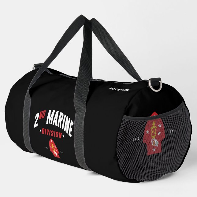 2nd Marine Division "The Silent Second" Custom Duffle Bag (Right Corner)