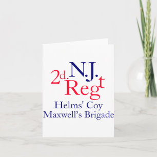 2nd New Jersey Regiment  Card