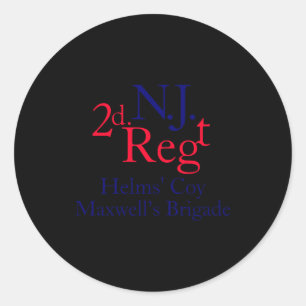 2nd New Jersey Regiment  Classic Round Sticker