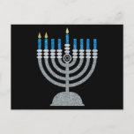 2nd Night of Hanukkah Glitter Postcard<br><div class="desc">Hanukkah 2022 will begin in the evening of Sunday 18 December and ends in the evening of Monday 26 December</div>