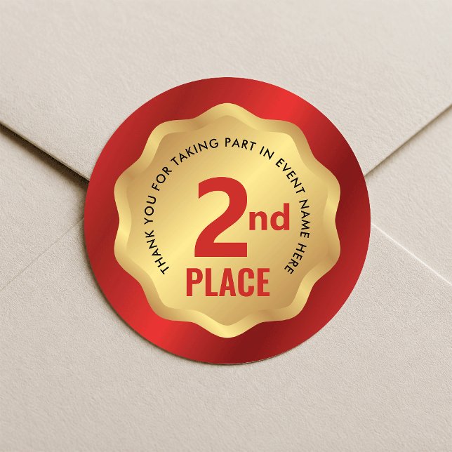 2nd Place Event Medal Competition Sticker Red Gold (Creator Uploaded)