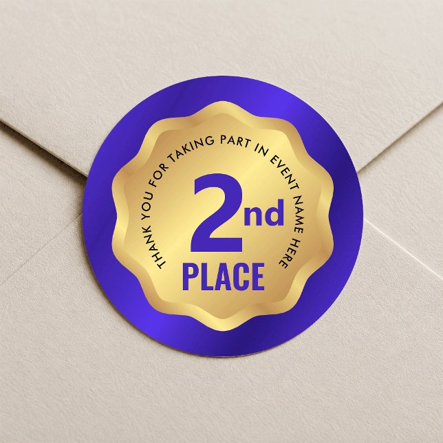 2nd Place Medal Competition Sticker Blue & Gold (Creator Uploaded)