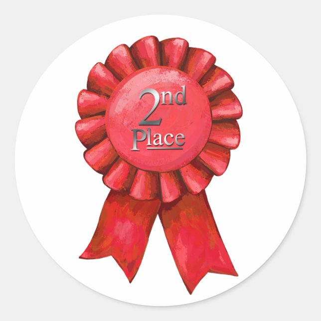 2nd Place Ribbon Award Stickers (Front)