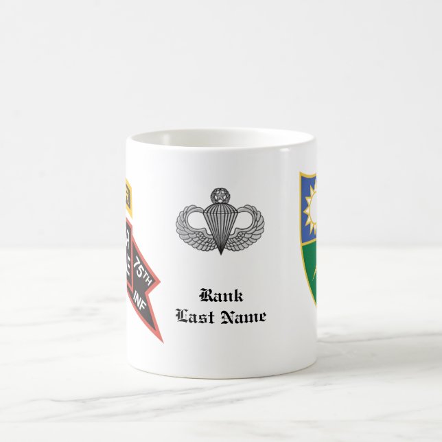 2nd Ranger Battalion old-style scroll with tab Coffee Mug (Center)