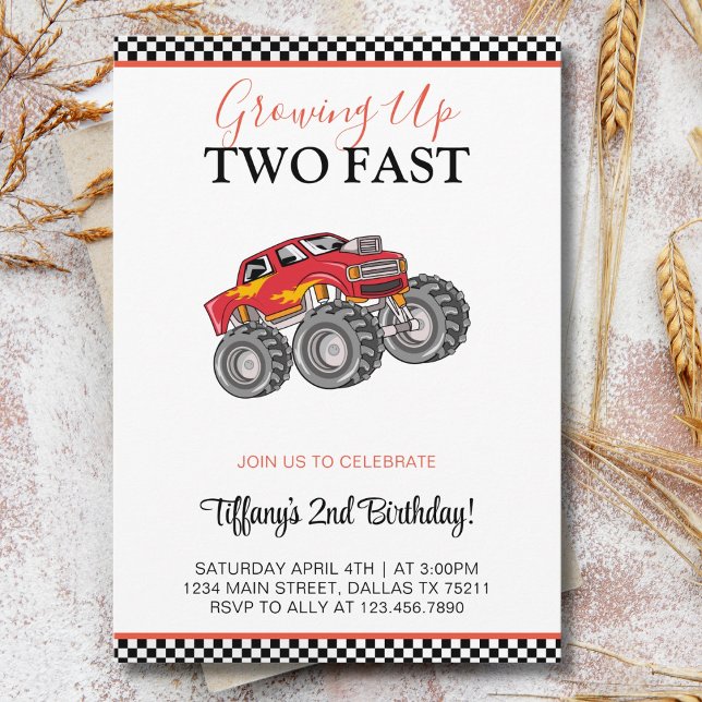 2nd Second Birthday Party Cars Party Two Fast Invitation (Creator Uploaded)