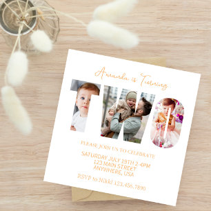 2nd Second Birthday Party Favours For Girls Boys Invitation