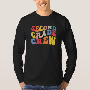 2nd Second Grade Crew Teacher Back To School Retro T-Shirt