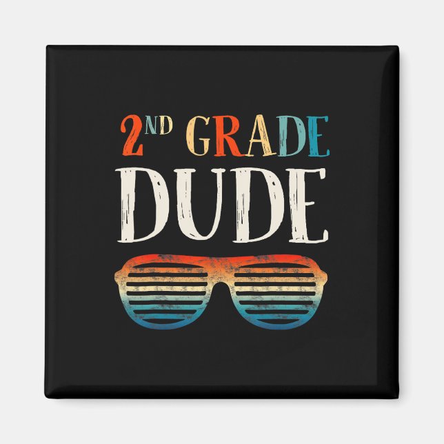 2nd Second Grade Dude Sungles Back To School Boys  Magnet (Front)