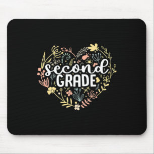 2nd Second Grade Floral Heart Ck To School Teacher Mouse Pad